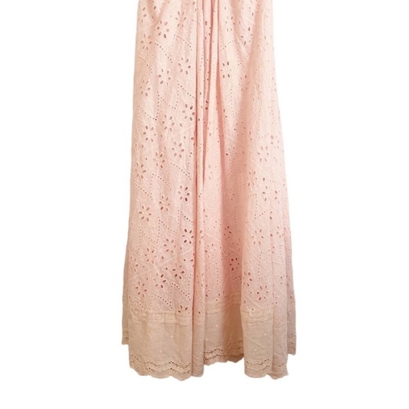 VICI Delilah Eyelet Cutout Maxi Dress Peach Pink Small S NWT boho romantic - Picture 5 of 16